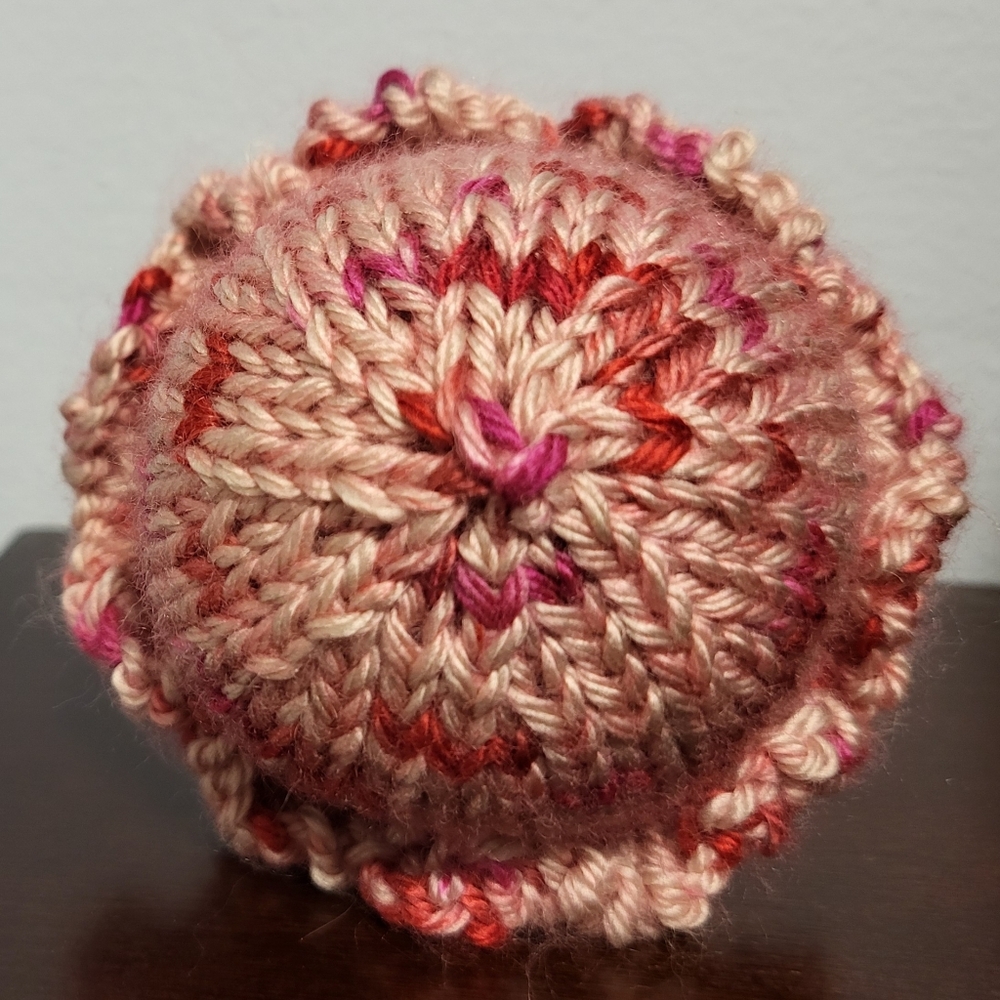 Hand Crafted knit ice cream cone pink and tan - Picture 2 of 4